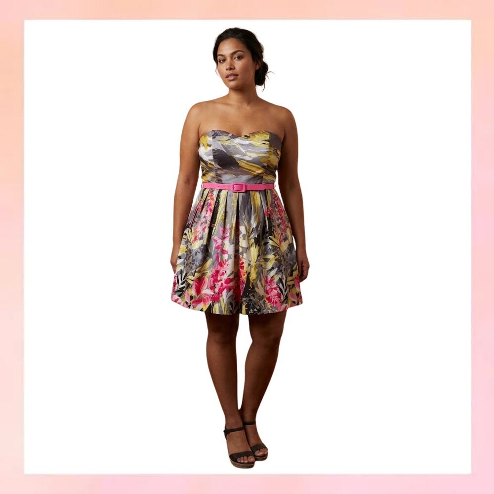 Speechless Floral Strapless Party Dress Size 13 Colorful Mini Dress